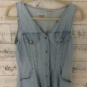 VINTAGE Denim Button Up Dress
